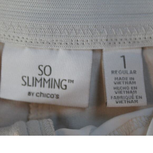 Chico’s So Slimming Straight Leg Pants White Women’s Size 1 - Picture 3 of 8